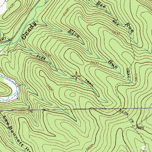 Topographic Map of Elza Trail, WV