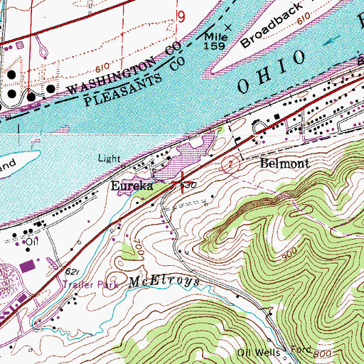 Topographic Map of Eureka, WV