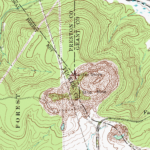 Topographic Map of Fairfax Stone, WV
