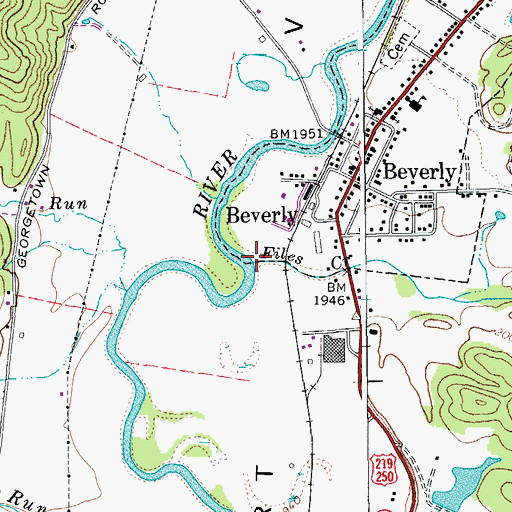 Topographic Map of Files Creek, WV