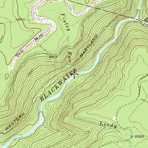 Topographic Map of Finley Run, WV