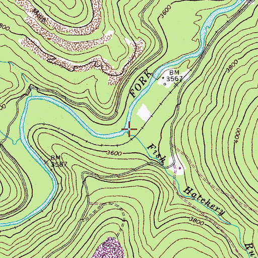 Topographic Map of Fish Hatchery Run, WV