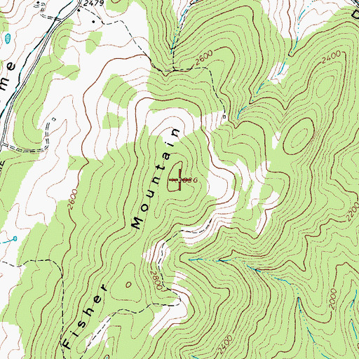 Topographic Map of Fisher Mountain, WV