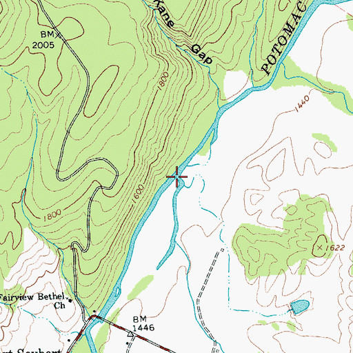 Topographic Map of Fisher Run, WV