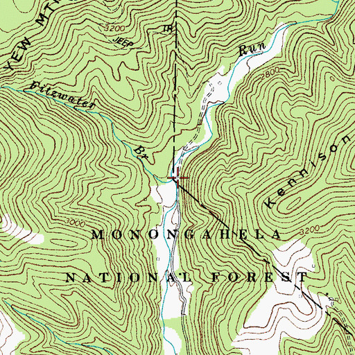 Topographic Map of Fitzwater Branch, WV