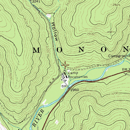 Topographic Map of Fivemile Hollow, WV