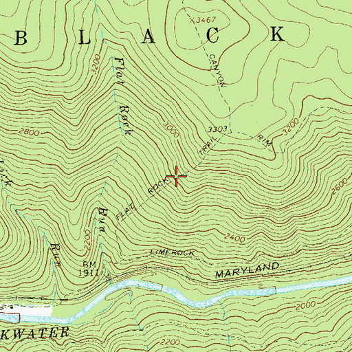 Topographic Map of Flat Rock Trail, WV