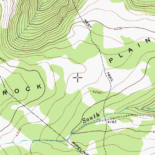 Topographic Map of Flatrock Plains, WV
