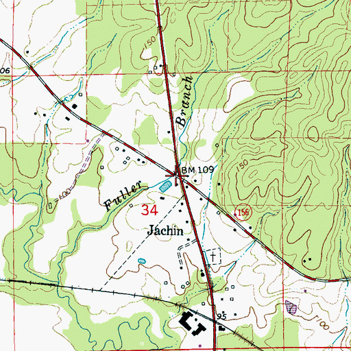 Topographic Map of Jachin, AL
