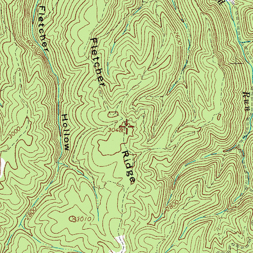 Topographic Map of Fletcher Ridge, WV