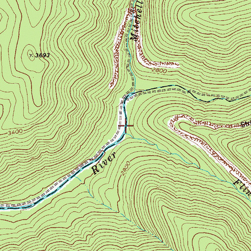 Topographic Map of Flint Run, WV