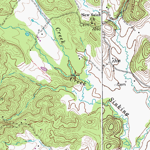 Topographic Map of Flynn Creek, WV