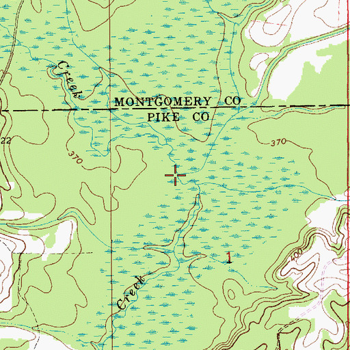 Topographic Map of Jackson Creek, AL