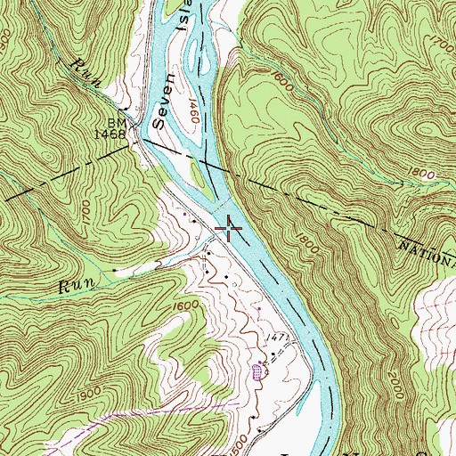 Topographic Map of Ford Run, WV