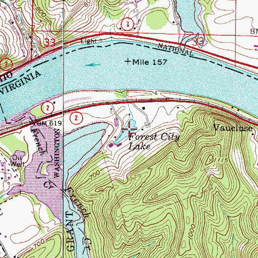 Topographic Map of Forest City Lake, WV