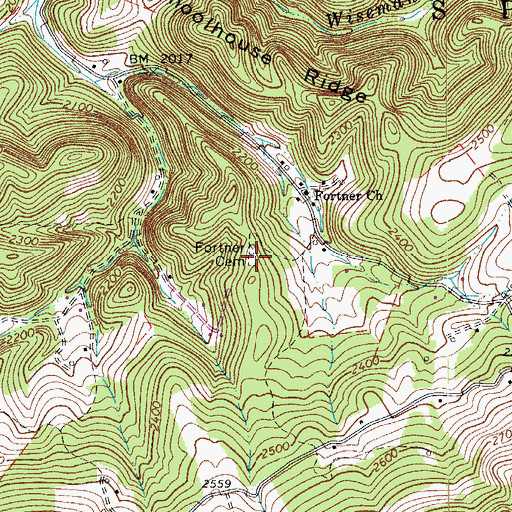 Topographic Map of Fortner Cemetery, WV
