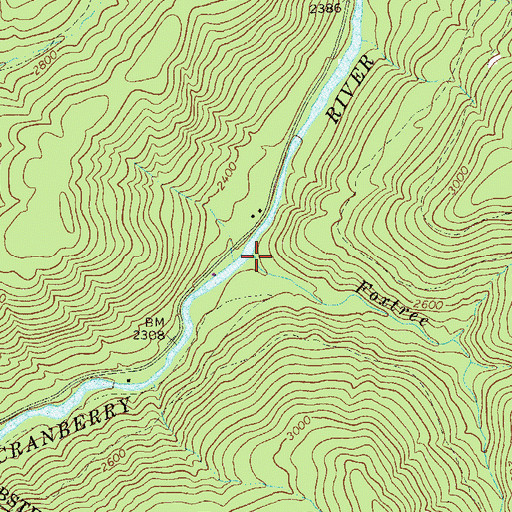 Topographic Map of Foxtree Run, WV