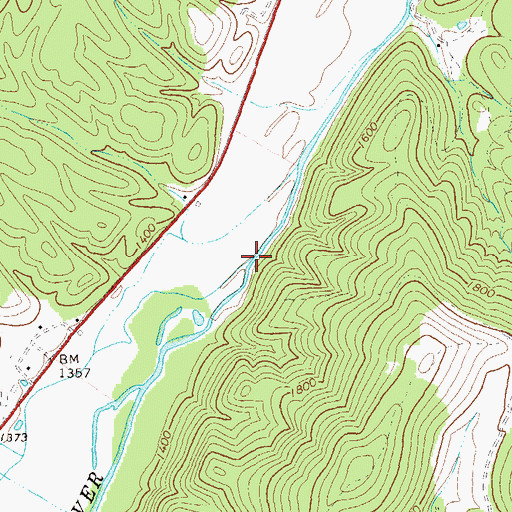 Topographic Map of Fravel Run, WV