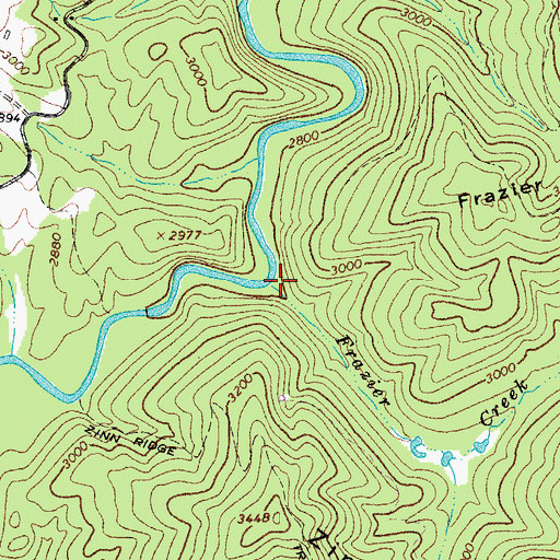 Topographic Map of Frazier Creek, WV