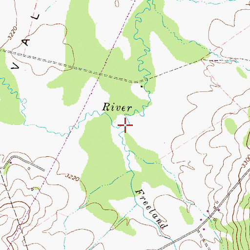 Topographic Map of Freeland Run, WV