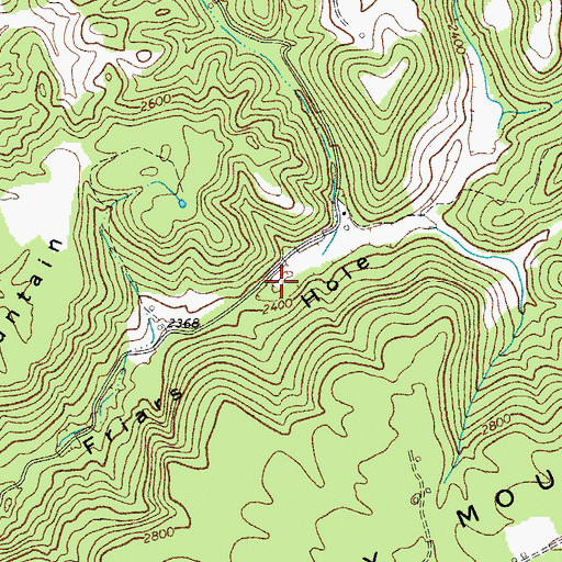 Topographic Map of Friars Hole, WV