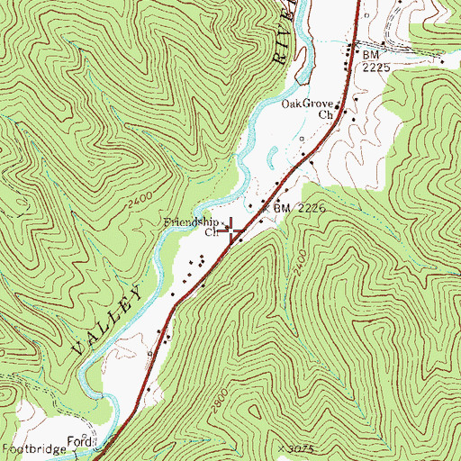 Topographic Map of Friendship Church, WV