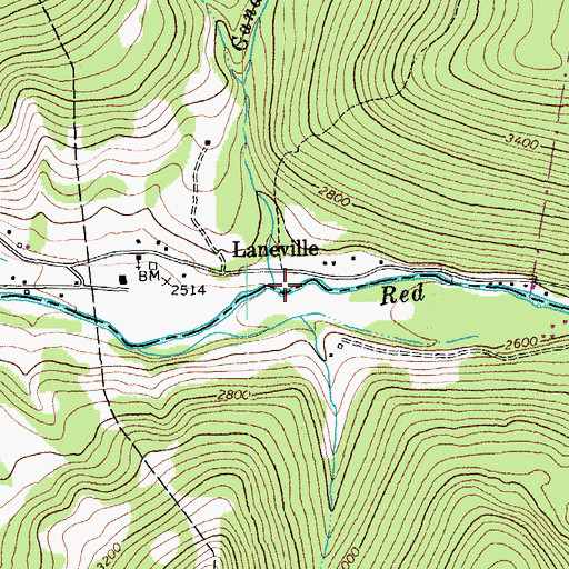 Topographic Map of Gandy Run, WV