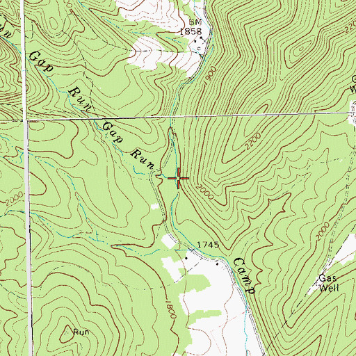 Topographic Map of Gap Run, WV