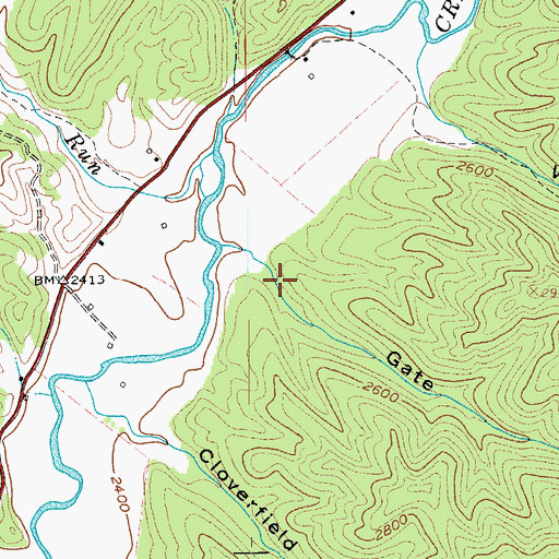 Topographic Map of Gate Hollow, WV