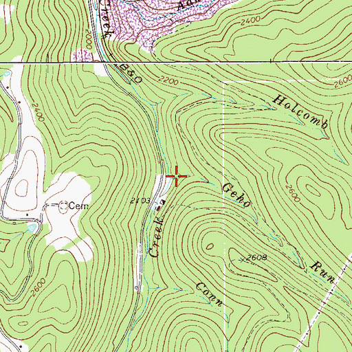 Topographic Map of Geho Run, WV