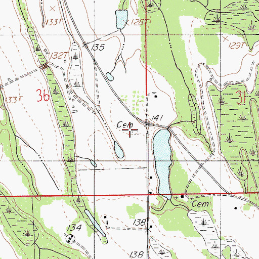 Topographic Map of Kelso Cemetery, AL