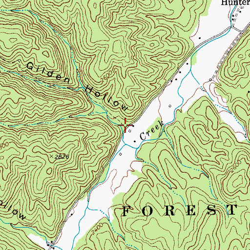 Topographic Map of Gilden Hollow, WV