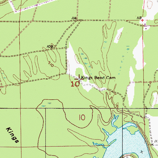 Topographic Map of Kings Bend Cemetery, AL