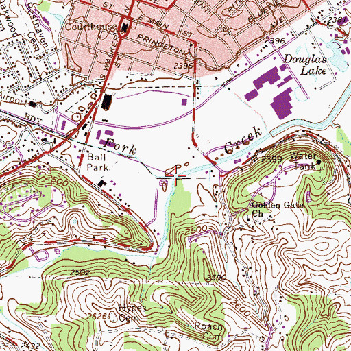 Topographic Map of Glady Fork, WV