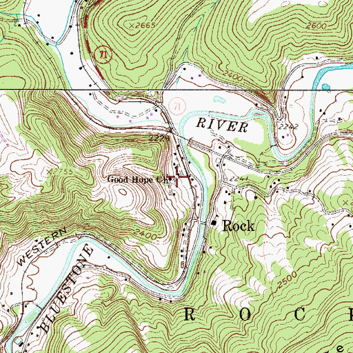 Topographic Map of Good Hope Church, WV