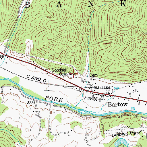 Topographic Map of Goodsell Cemetery, WV