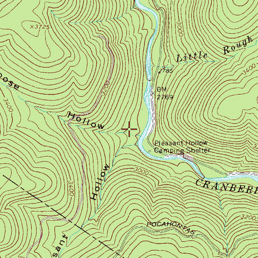Topographic Map of Goose Hollow, WV