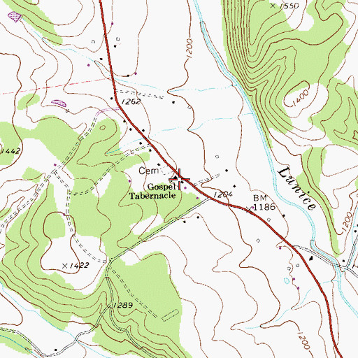 Topographic Map of Gospel Tabernacle, WV