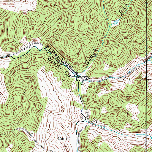 Topographic Map of Gough Run, WV