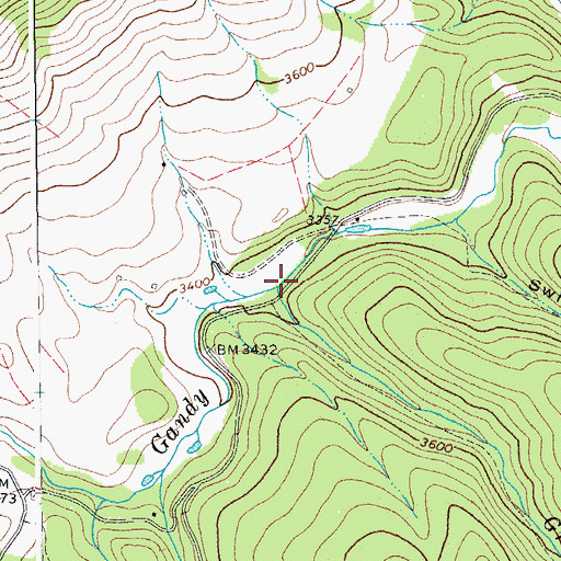 Topographic Map of Grants Branch, WV