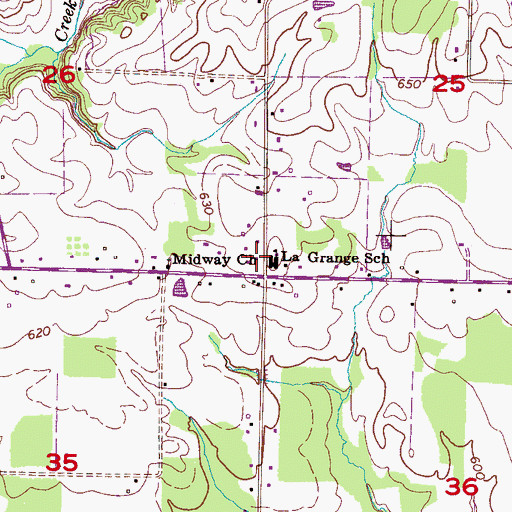 Topographic Map of La Grange School, AL