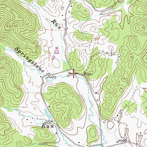 Topographic Map of Grasslick Run, WV