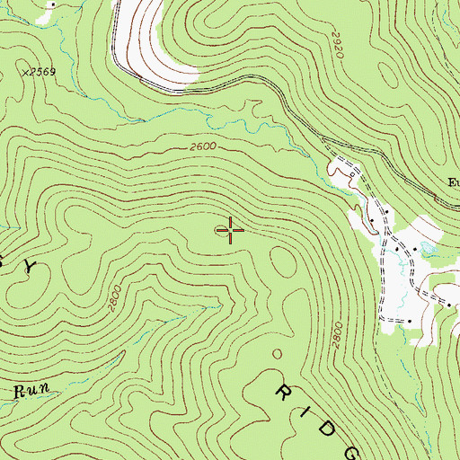 Topographic Map of Grassy Ridge, WV
