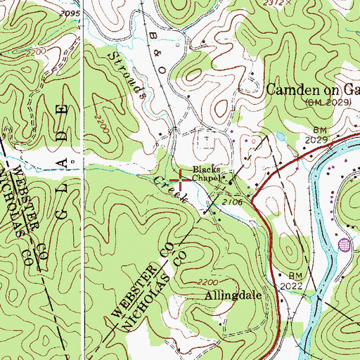 Topographic Map of Grassy Run, WV