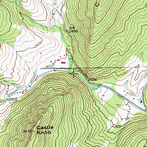 Topographic Map of Gravel Lick Run, WV