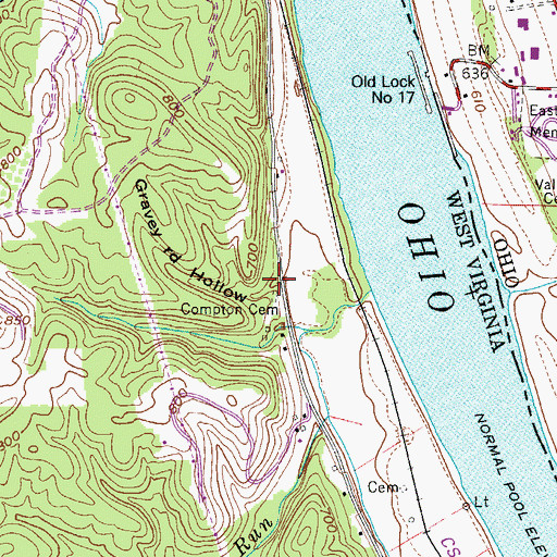 Topographic Map of Graveyard Hollow, WV