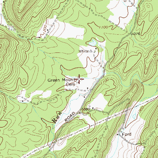 Topographic Map of Green Mount Cemetery, WV
