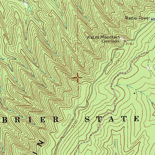 Topographic Map of Greenbrier State Forest, WV