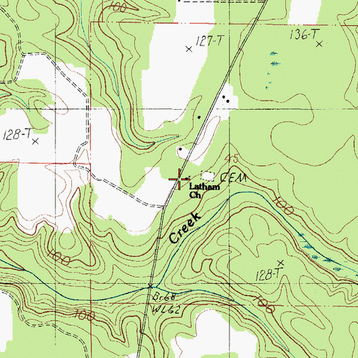 Topographic Map of Latham United Methodist Church, AL