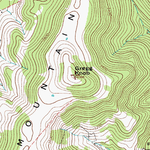 Topographic Map of Gregg Knob, WV